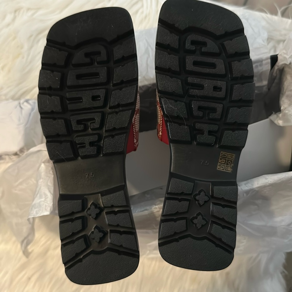 Coach Burgundy and Cream Women's Slide Sandals - Picture 8 of 8